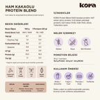 KORA Ham Kakaolu Protein Blend besin değerleri tablosu